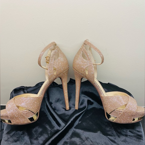 Jessica Simpson High Heel Sparkle Gold Champagne 7.5 - Picture 9 of 9